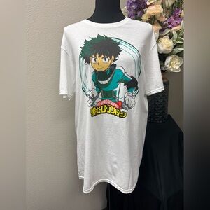 My Hero Academia Graphic Amine Cotton T-Shirt white Mens Tee shirt size Large